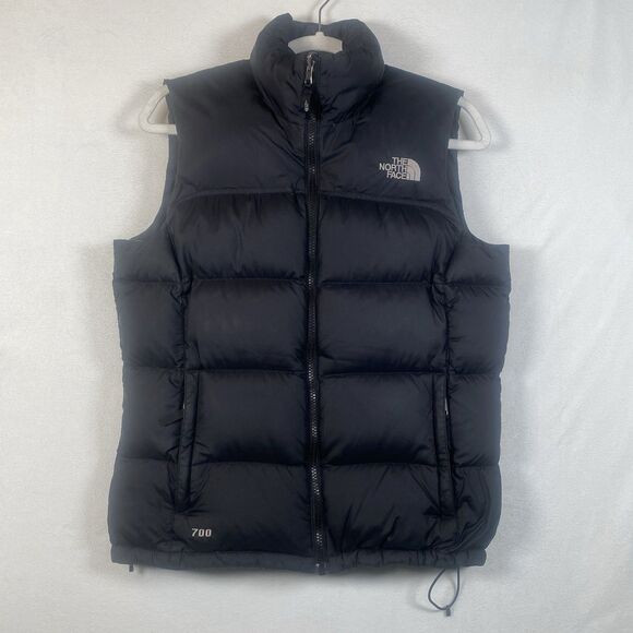 The North Face Nuptse 700 Down Vest Women’s Medium Black Puffer F09 - Picture 1 of 16